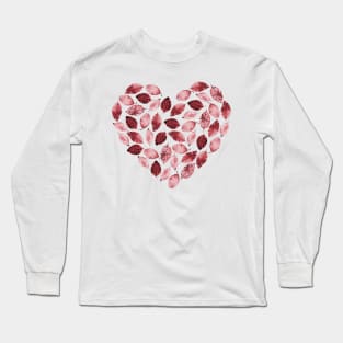 Pink leaf heart Long Sleeve T-Shirt